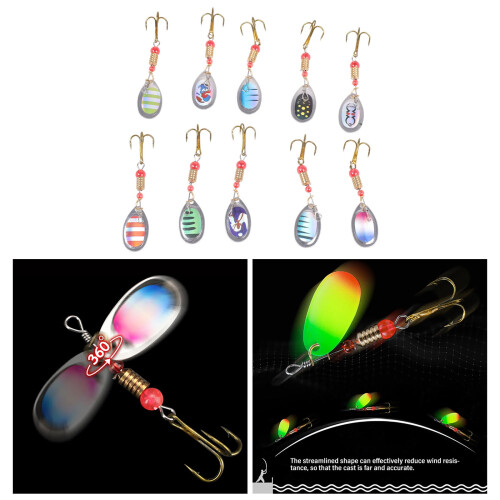 Spinner Baits for Trout Hard Metal Lures 10 Pcs 1