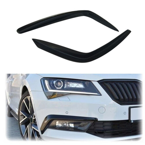 Front Bumper Lip Spoiler Kit Wind Splitter Fog Light Eyebrows Spoiler Gloss Black ABS for  2016 2017 2018 1