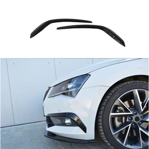 Front Bumper Lip Spoiler Kit Wind Splitter Fog Light Eyebrows Spoiler Gloss Black ABS for  2016 2017 2018 2