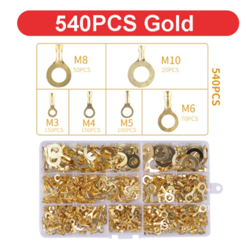 540PCS Ring Terminal M3-M10 Ring Lug Ring Connection Wire Assortment Kit 1