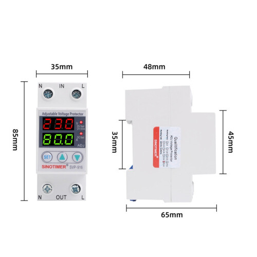 SVP-916 surge protector relay 40/63/80A adjustable voltage 1