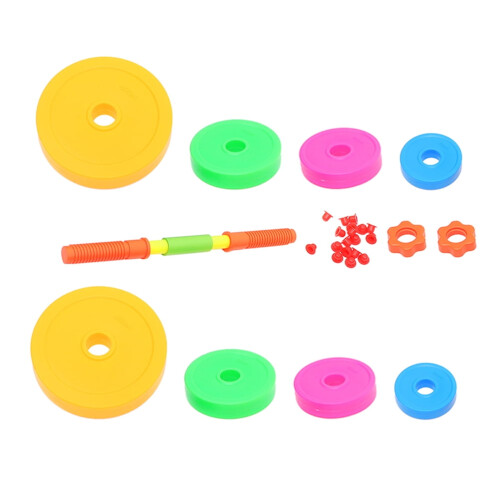 LEORX Adjustable Plastic Dumbbell and Barbell Set 1 Set