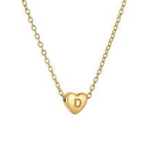 Initial Pendant Necklace 18K Gold Plated Figaro Chain