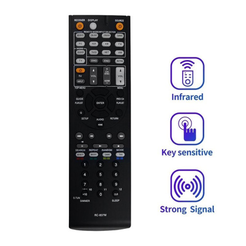RC837M Replace Remote Control for  AV Receiver TX-NR616 TXNR616 Remote Control 1