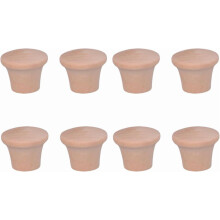 Wooden Drawer Knobs Round Mushroom Style 8 pcs