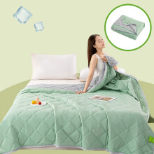 Ice Silk AC Quilt Nylon-Spandex 100x150cm Mint Green Blue
