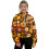 Women's Oversized Half-Zip Sweatshirt with Thumbholes and 1