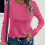 Women's Round Neck Long Sleeve Top Solid Color Casual 3