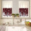 Christmas Kitchen Curtains Set Red Black Grid Snowflake Elk 3