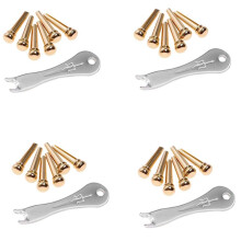 Guitar Bridge Pins 24Pcs Brass Endpin for Acoustic Guitar with Guitar Bridge Pin Puller