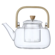 Teapot Borosilicate 1000ML with Bamboo Handle