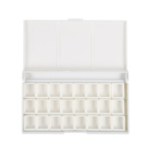 Watercolor Tin Box with Lid 24 Grids Empty Metal Pans