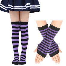 Kids Soccer Socks and Gloves Set Cotton Knee-High Tube