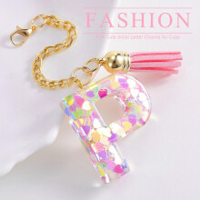 Letter Cup Charm P Initial Tumbler Handle Keychain