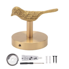 2X Brass Gold Animal Hook Solid Brass Coat Hook Door Back Hook Bathroom Kitchen Hooks Towel Rack(Bird)