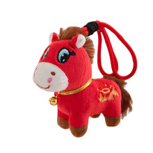 Crying Horse Keychain Plush Toy Red