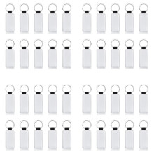 40 Pièces Porte-Clés En Cuir Rectangle Blanc Porte-Clés Sublimation Transfert de Chaleur Kit Porte-Clés Fabrication de Bijoux