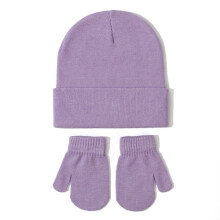 Knitted Toddler Hat and Gloves Set 18-24 Months White