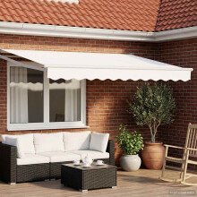 vidaXL Ausziehbare Markise Weiß 3,5 x 2 m 100% Polyester und Aluminium