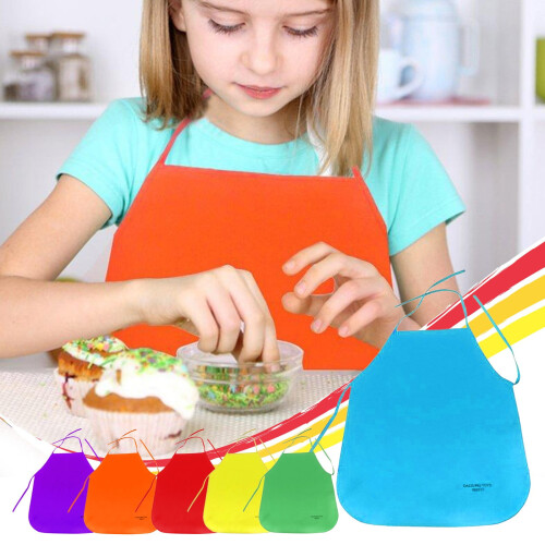 Colorful DIY Kitchen Apron for Kids, Non-Woven, Disposable 1