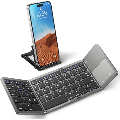 KUNSI Bluetooth Keyboard with Touchpad Dark Gray