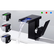 Waterfall LED Faucet Chrome Bathroom Kitchen Sink