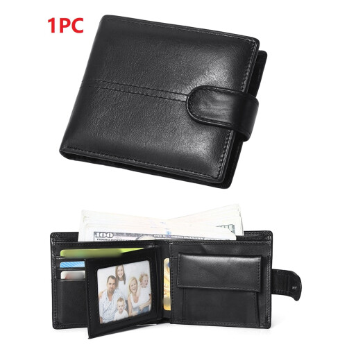 Men's Genuine Leather RFID Wallet Bifold Black