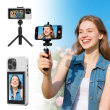 4.3" Phone Selfie Monitor, 1080P Camera Preview Screen with Magnetic Mount, Teleprompter, Bluetooth Remote, Dual Band WiFi for Vlogging Live Streaming