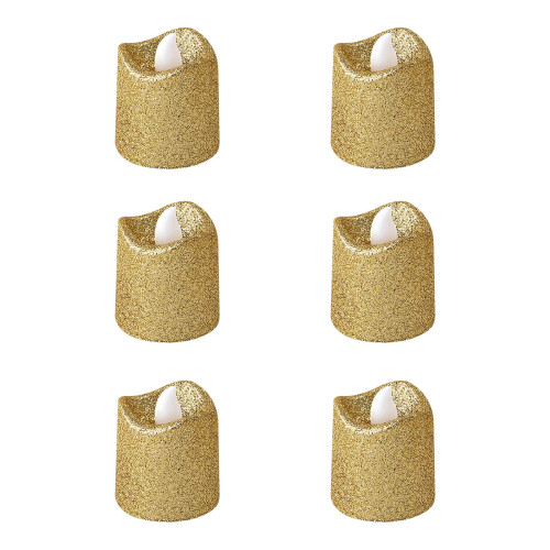 LED Candle Lights Gold 6 Pcs 1