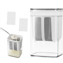 Greek Yogurt Strainer, 1100ml Multi Yoghurt Maker Strainer with Fine Mesh Bag & Lid for Thick Greek Yogurt, Soybean Milk
