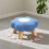 Round Flower Mini Stool Wooden Legs 12in 2