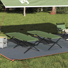 vidaXL Folding Camping Bed 2 pcs Green 210 x 80 x 46 cm Oxford fabric