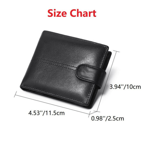 Men's Genuine Leather RFID Wallet Bifold Black 1