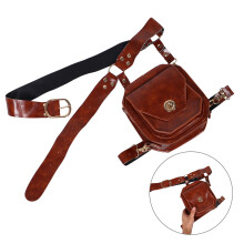 Vintage Medieval Waist Bag Brown Leather Belt Purse