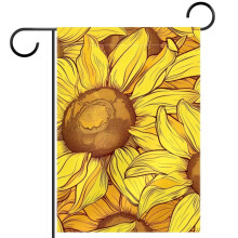 Drapeau de jardin double face à motif tournesol jaune sans couture