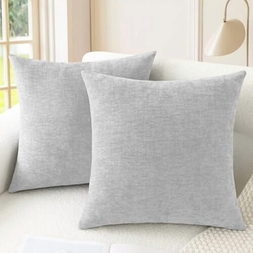 Housses de coussin décoratives en chenille 40 x 40 cm (lot de 2)
