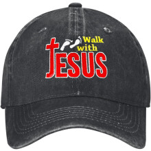 Κεντημένο καπέλο μπέιζμπολ Walk With Jesus σε μαύρο βαμβάκι