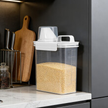 Distributeur de riz hermétique avec verre doseur et bec verseur