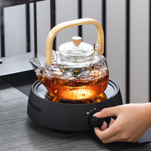 Teapot Borosilicate 1000ML with Bamboo Handle 1