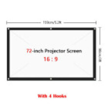 (72 inch + 4 Hooks)Portable Foldable Projector Screen 169 Hd Outdoor Home Cinema Theater 3d Movie