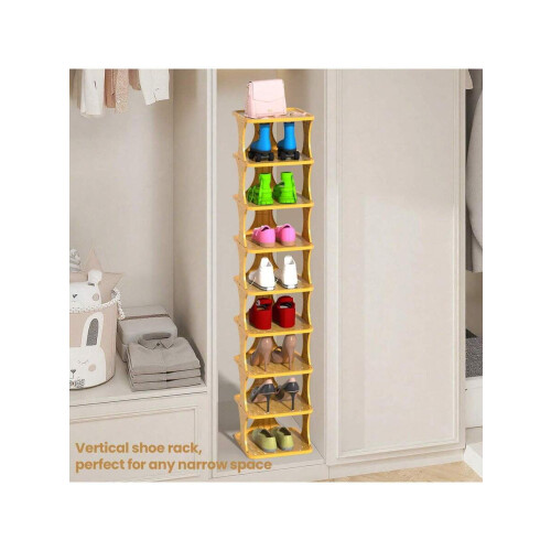 Vertical Shoe Rack Plastic 9-Layer Stackable 1