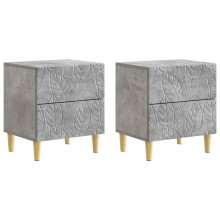 vidaXL Bedside Table 2 pcs Concrete Grey 43 x 34.5 x 48 cm
