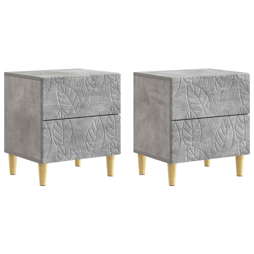 VidaXL vidaXL Bedside Table 2 pcs Concrete Grey 43 x 34.5 x 48 cm