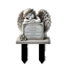 Angel tombstone monument for outdoor patio