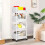 Mobile Desk Storage Rack White 4-Tier 1
