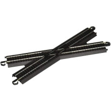 Bachmann Trains - Snap-Fit E-Z TRACK 30 DEGREE CROSSING (1/card - STEEL ALLOY Rail With Black Roadbed - HO Scale Medium