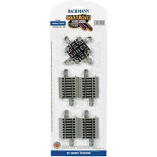 Bachmann Trains - Snap-Fit E-Z TRACK 90 DEGREE CROSSING (1/card) - NICKEL SILVER Rail With Gray Roadbed - HO Scale