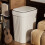 Hands-Free Press Top Trash Can White Flip Lid Space-Saving 3