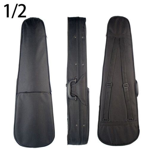 2X Violin Case 1/2 Size Professional Triangular Shape Violin Hard Case -Silver Inside Violin Parts New 1