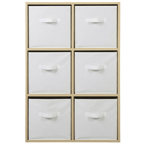 Charles Jacobs (6 White Drawers) Charles Jacobs Oak 6 Cube Open Book Shelf Storage Unit 2